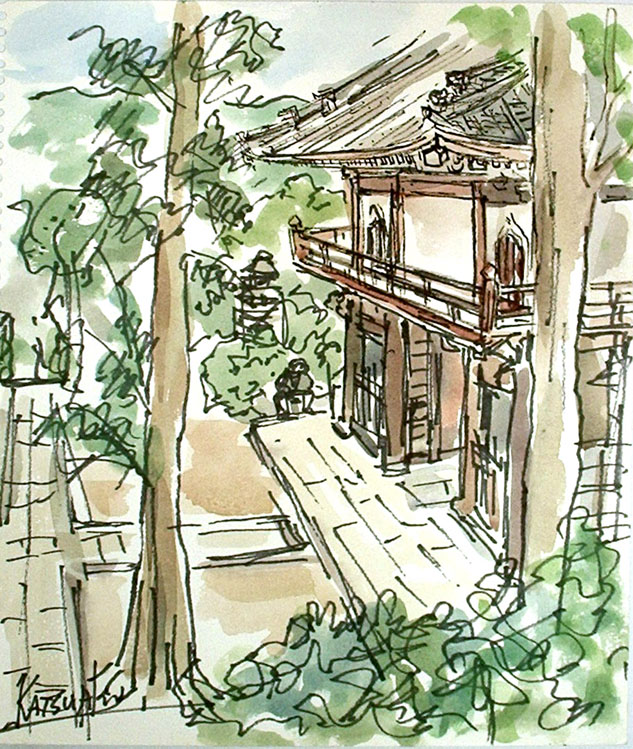 Side-view of the Gate of Tokoin Temple
